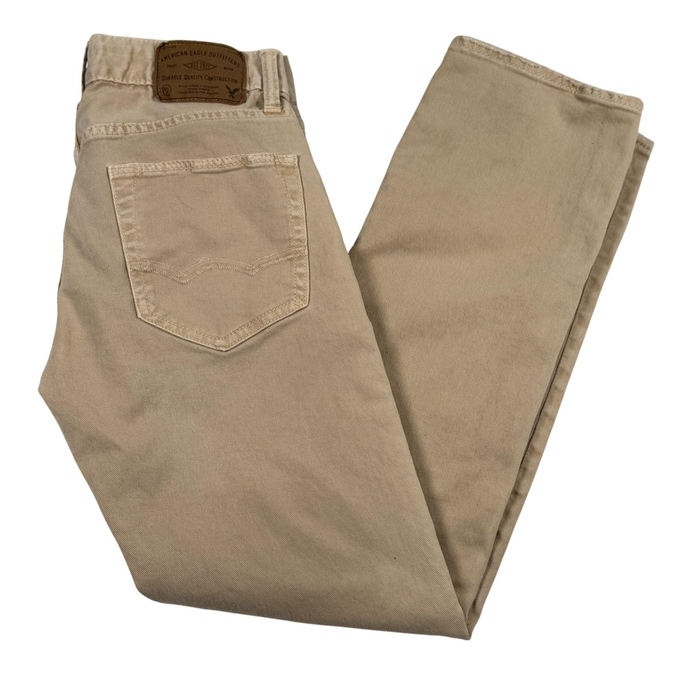 Retro American Eagle Jeans 29x29 Slim Straight Core Flex Denim Pants Neutral